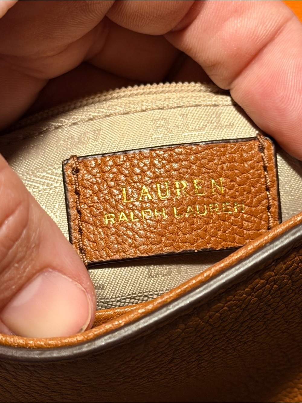 Ralph Lauren LRL Millbrook Pebbled Leather Crossbody with Chain Strap - Picture 10 of 11
